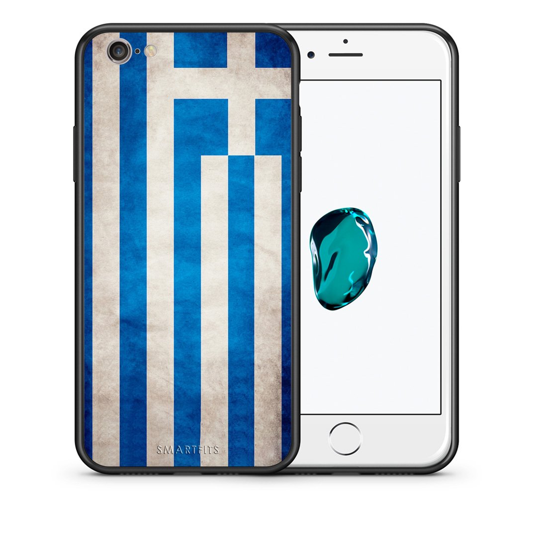 Θήκη iPhone 6 Plus/6s Plus Greek Flag από τη Smartfits με σχέδιο στο πίσω μέρος και μαύρο περίβλημα | iPhone 6 Plus/6s Plus Greek Flag case with colorful back and black bezels