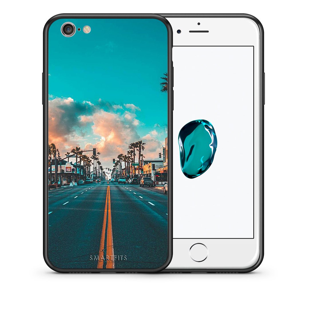 Θήκη iPhone 7/8/SE 2020 City Landscape από τη Smartfits με σχέδιο στο πίσω μέρος και μαύρο περίβλημα | iPhone 7/8/SE 2020 City Landscape case with colorful back and black bezels