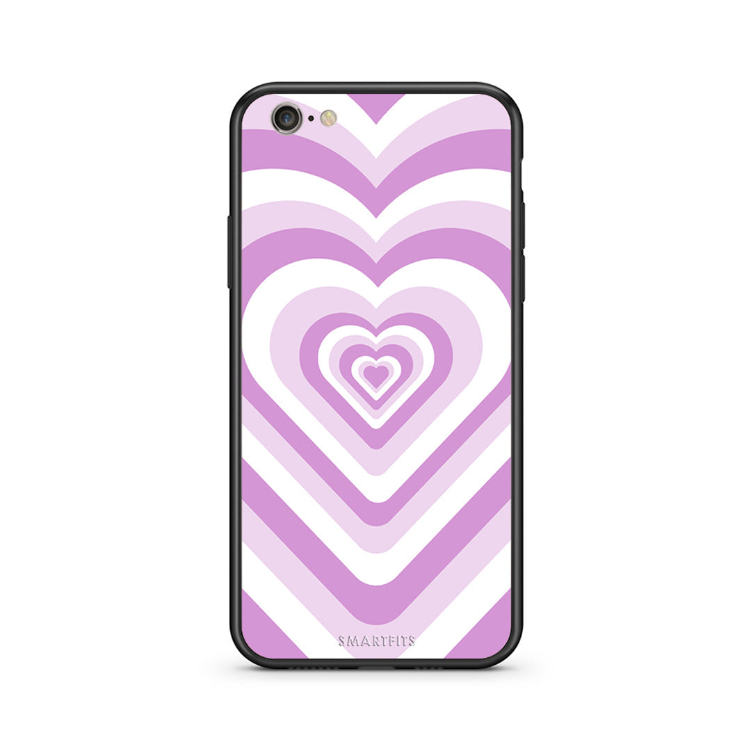 iphone 6 6s Lilac Hearts θήκη από τη Smartfits με σχέδιο στο πίσω μέρος και μαύρο περίβλημα | Smartphone case with colorful back and black bezels by Smartfits