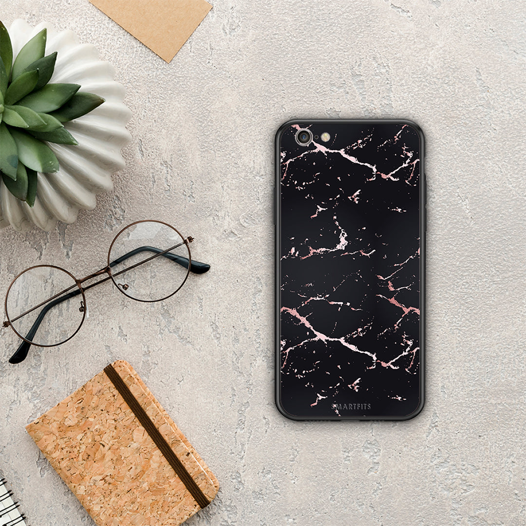Marble Black Rosegold - iPhone 6 / 6s case