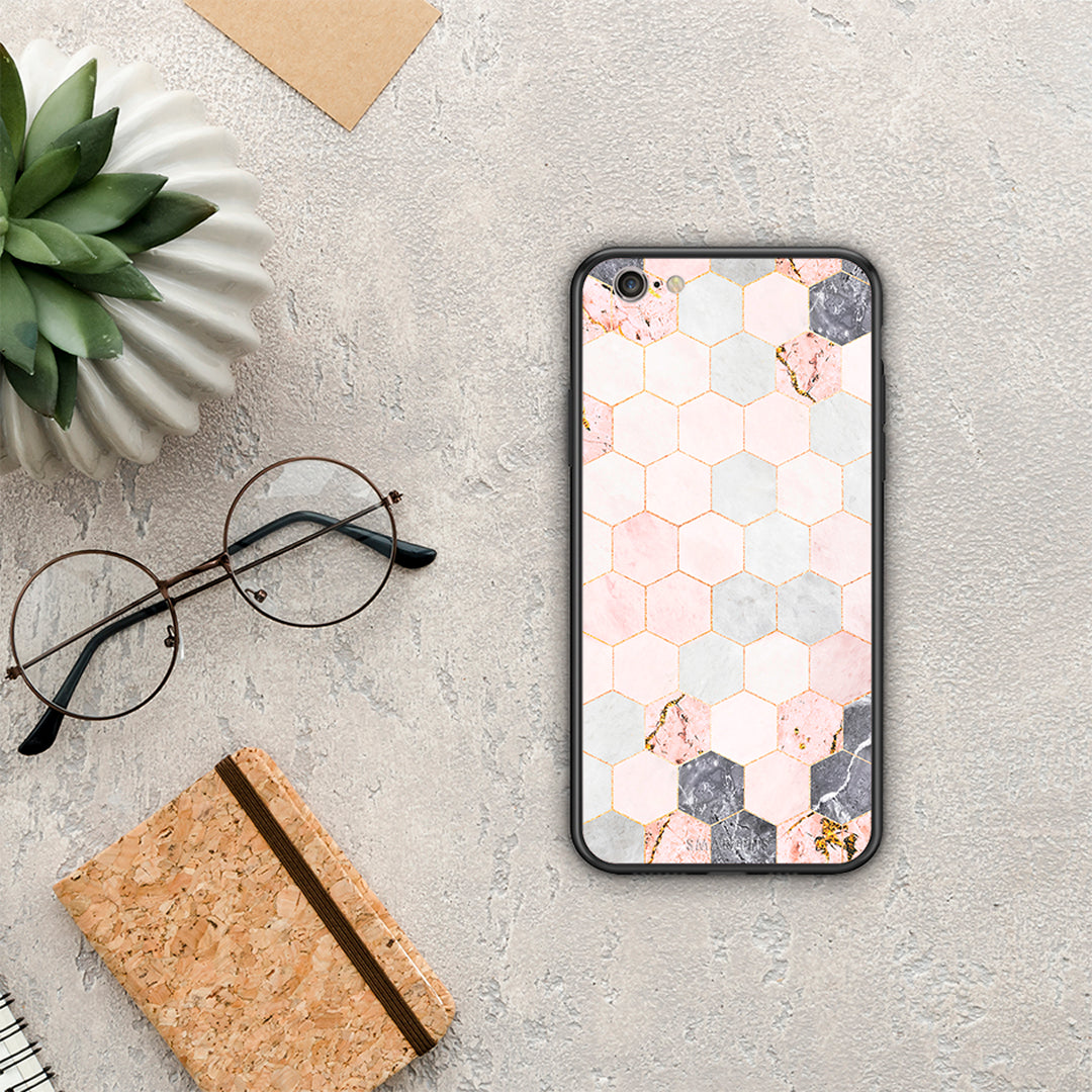 Marble Hexagon Pink - iPhone 6 / 6s case 