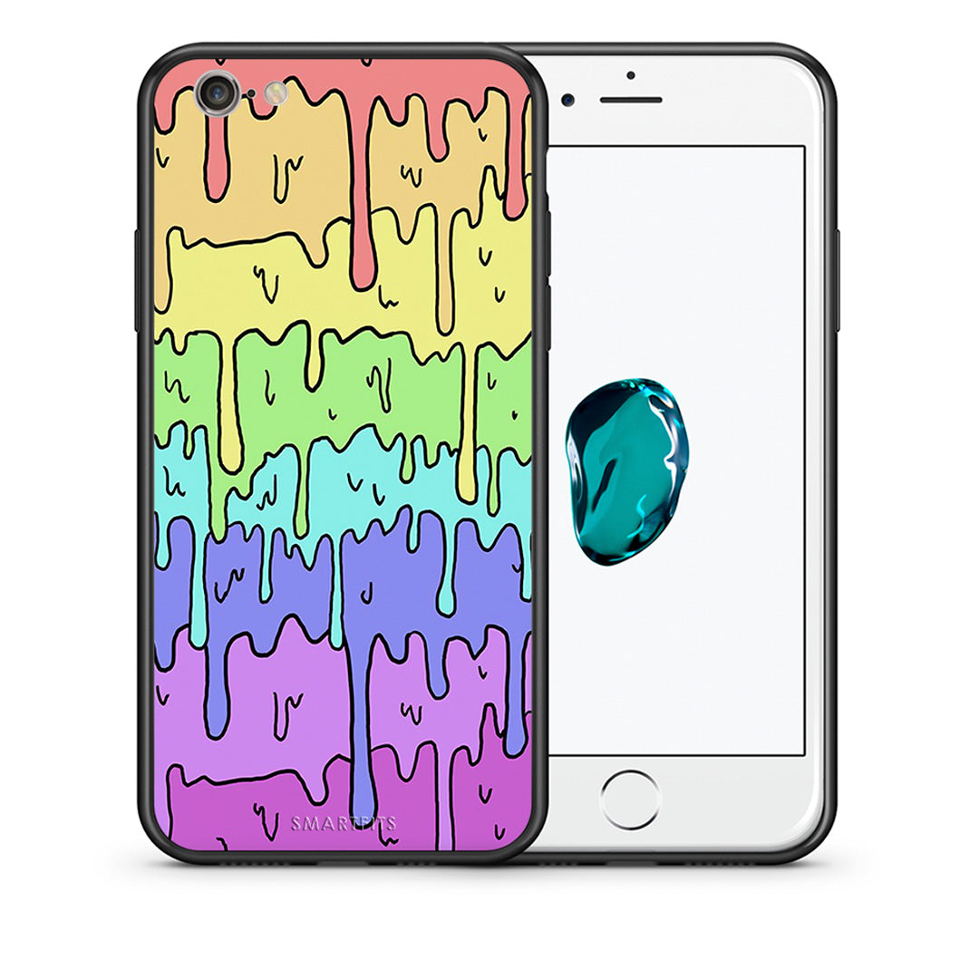 Θήκη iPhone 6/6s Melting Rainbow από τη Smartfits με σχέδιο στο πίσω μέρος και μαύρο περίβλημα | iPhone 6/6s Melting Rainbow case with colorful back and black bezels
