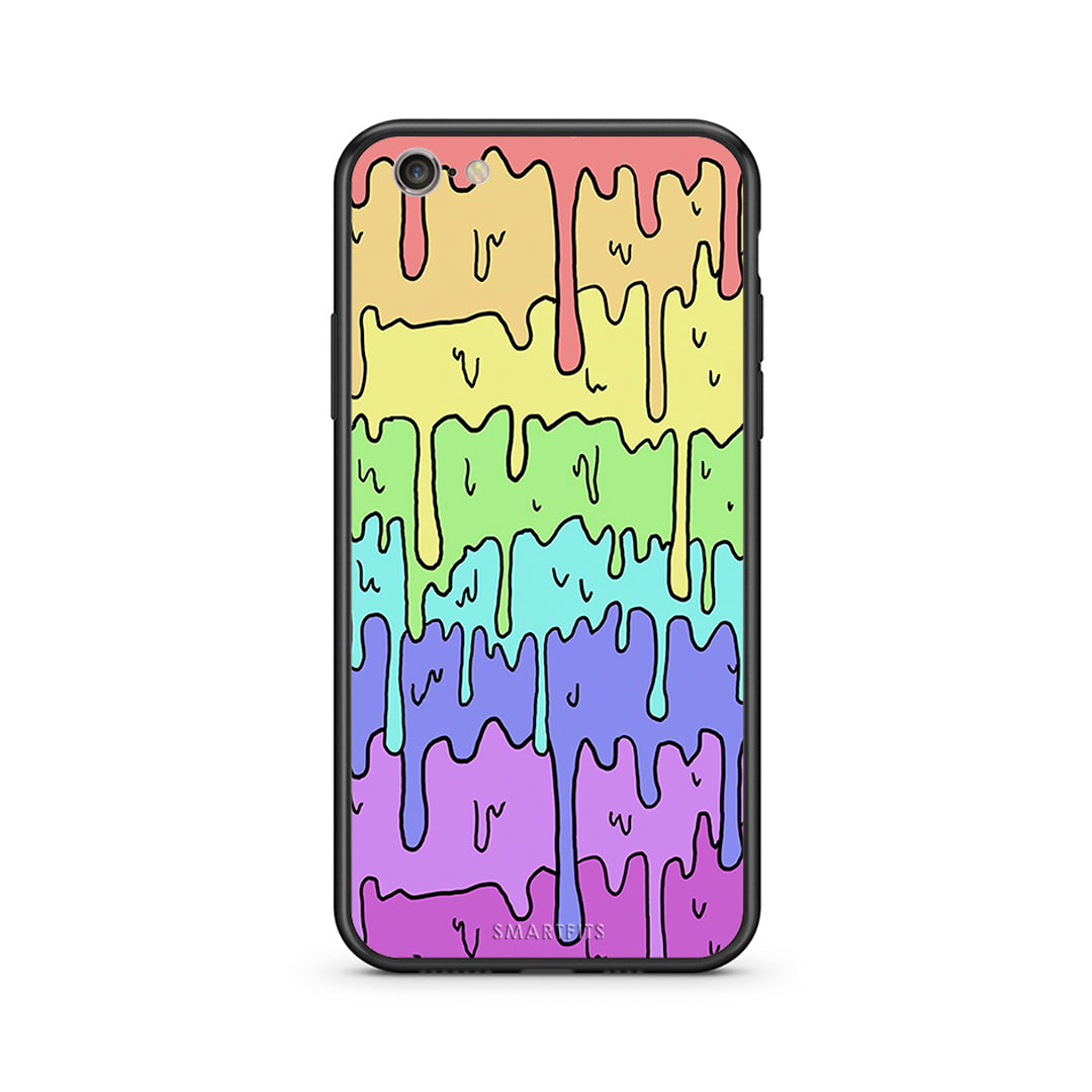 iPhone 7/8 Melting Rainbow θήκη από τη Smartfits με σχέδιο στο πίσω μέρος και μαύρο περίβλημα | Smartphone case with colorful back and black bezels by Smartfits
