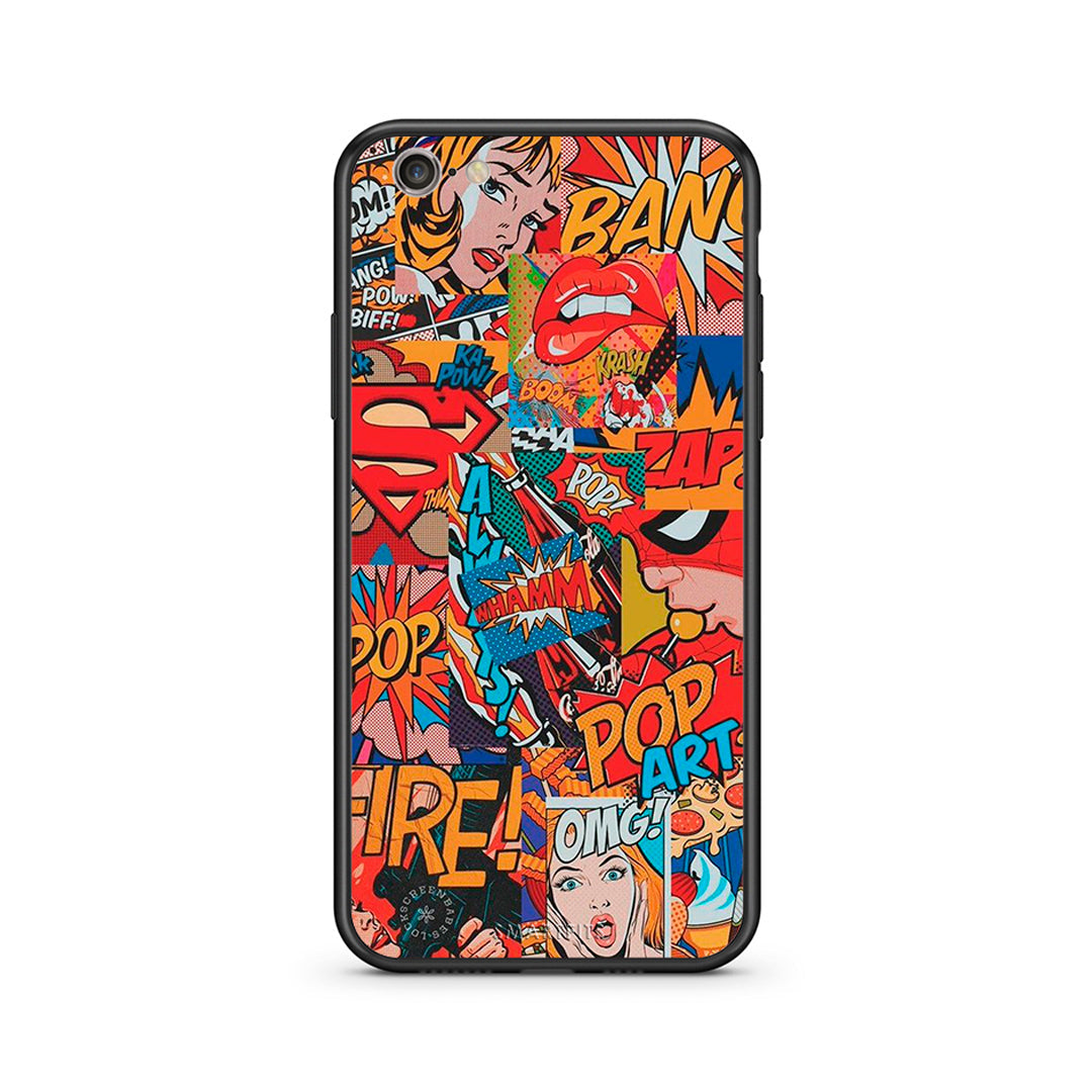 iphone 6 plus 6s plus PopArt OMG θήκη από τη Smartfits με σχέδιο στο πίσω μέρος και μαύρο περίβλημα | Smartphone case with colorful back and black bezels by Smartfits