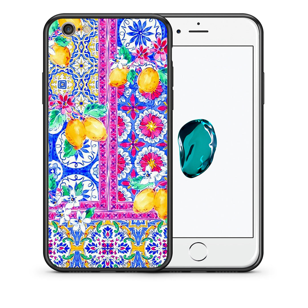 Θήκη iPhone 7/8/SE 2020 Retro Spring από τη Smartfits με σχέδιο στο πίσω μέρος και μαύρο περίβλημα | iPhone 7/8/SE 2020 Retro Spring case with colorful back and black bezels