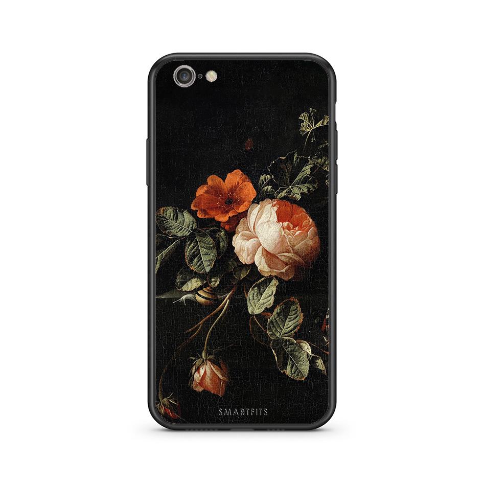iPhone 7/8 Vintage Roses θήκη από τη Smartfits με σχέδιο στο πίσω μέρος και μαύρο περίβλημα | Smartphone case with colorful back and black bezels by Smartfits