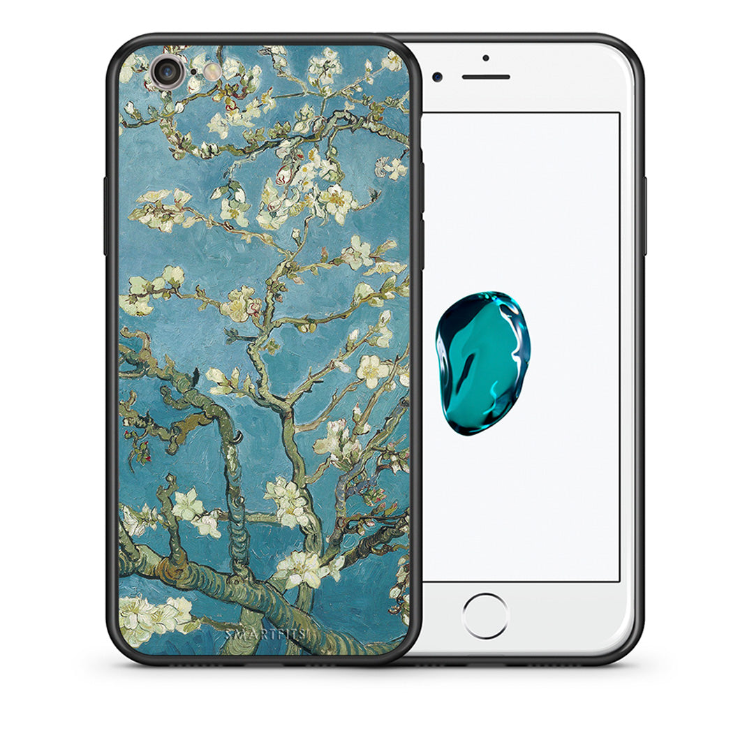 Θήκη iPhone 6/6s White Blossoms από τη Smartfits με σχέδιο στο πίσω μέρος και μαύρο περίβλημα | iPhone 6/6s White Blossoms case with colorful back and black bezels