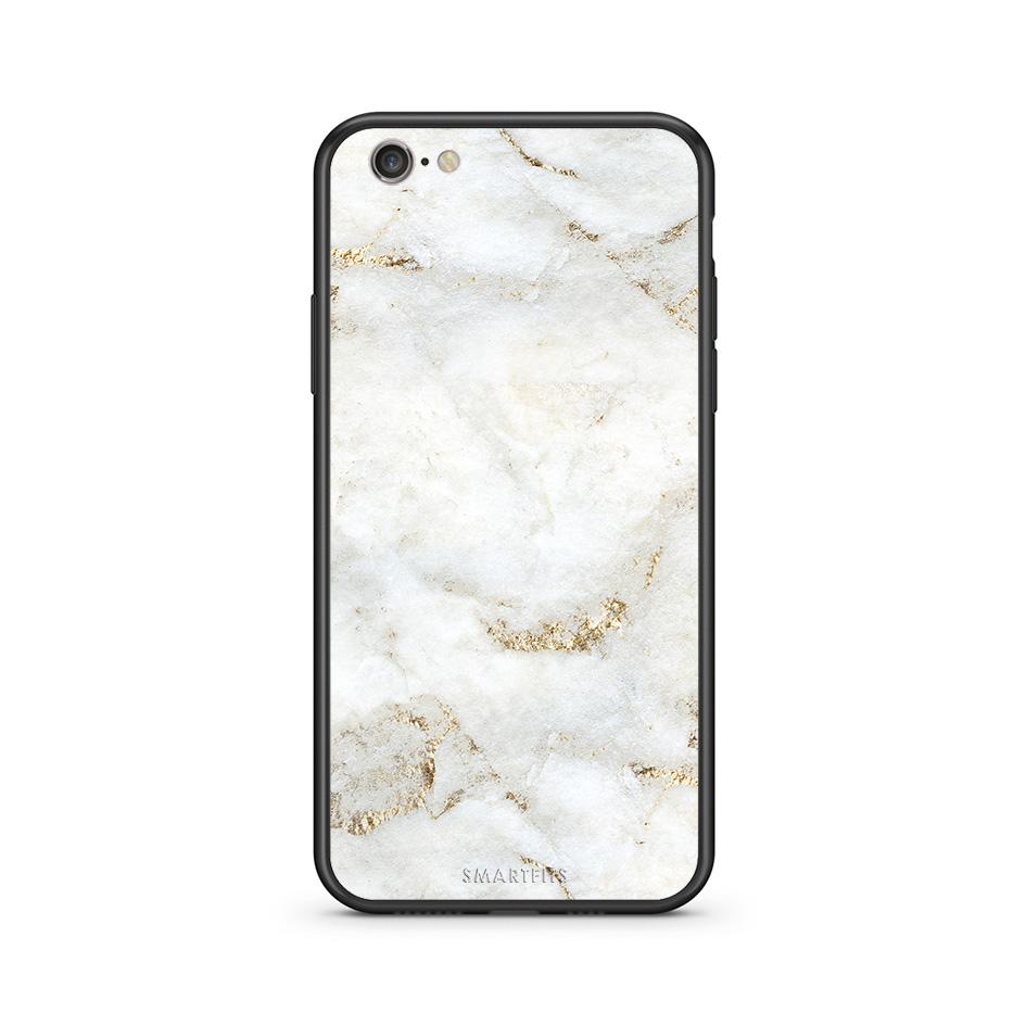 iphone 6 plus 6s plus White Gold Marble θήκη από τη Smartfits με σχέδιο στο πίσω μέρος και μαύρο περίβλημα | Smartphone case with colorful back and black bezels by Smartfits