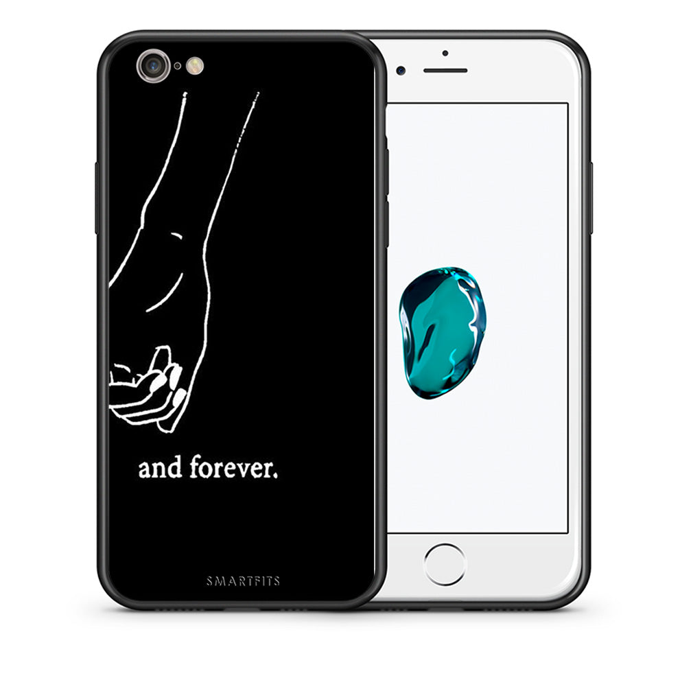 Θήκη Αγίου Βαλεντίνου iPhone 7 / 8 / SE 2020 Always & Forever 2 από τη Smartfits με σχέδιο στο πίσω μέρος και μαύρο περίβλημα | iPhone 7 / 8 / SE 2020 Always & Forever 2 case with colorful back and black bezels