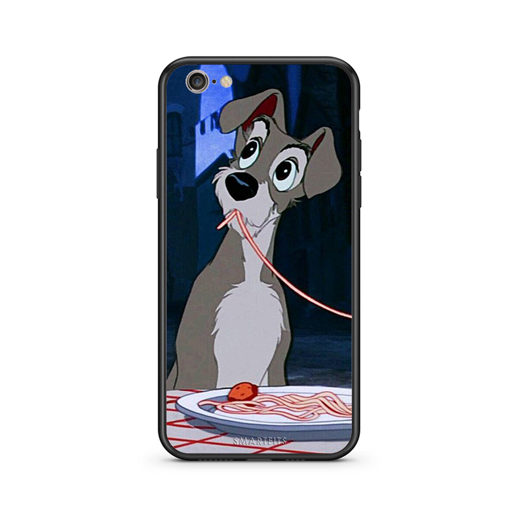 iphone 6 plus 6s plus Lady And Tramp 1 Θήκη Αγίου Βαλεντίνου από τη Smartfits με σχέδιο στο πίσω μέρος και μαύρο περίβλημα | Smartphone case with colorful back and black bezels by Smartfits