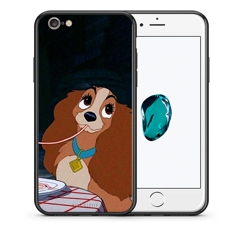 Θήκη Αγίου Βαλεντίνου iPhone 6 / 6s Lady And Tramp 2 από τη Smartfits με σχέδιο στο πίσω μέρος και μαύρο περίβλημα | iPhone 6 / 6s Lady And Tramp 2 case with colorful back and black bezels