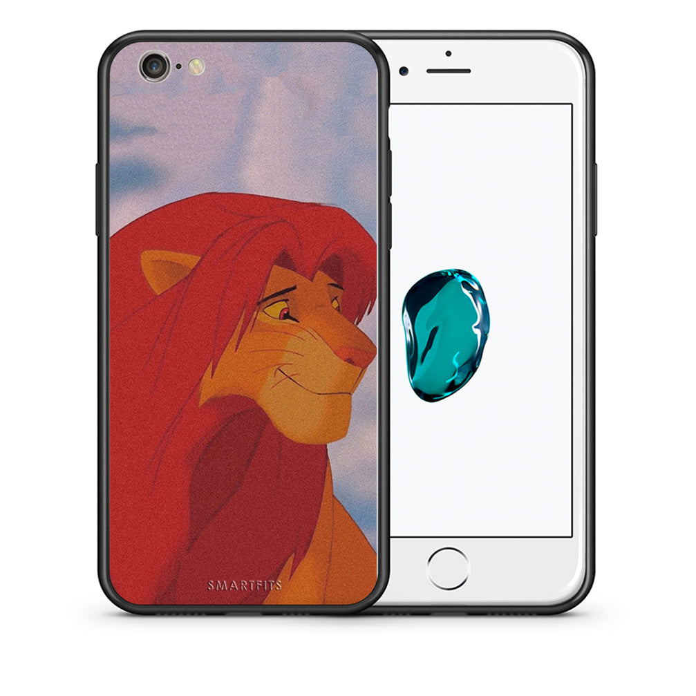 Θήκη Αγίου Βαλεντίνου iPhone 7 / 8 / SE 2020 Lion Love 1 από τη Smartfits με σχέδιο στο πίσω μέρος και μαύρο περίβλημα | iPhone 7 / 8 / SE 2020 Lion Love 1 case with colorful back and black bezels