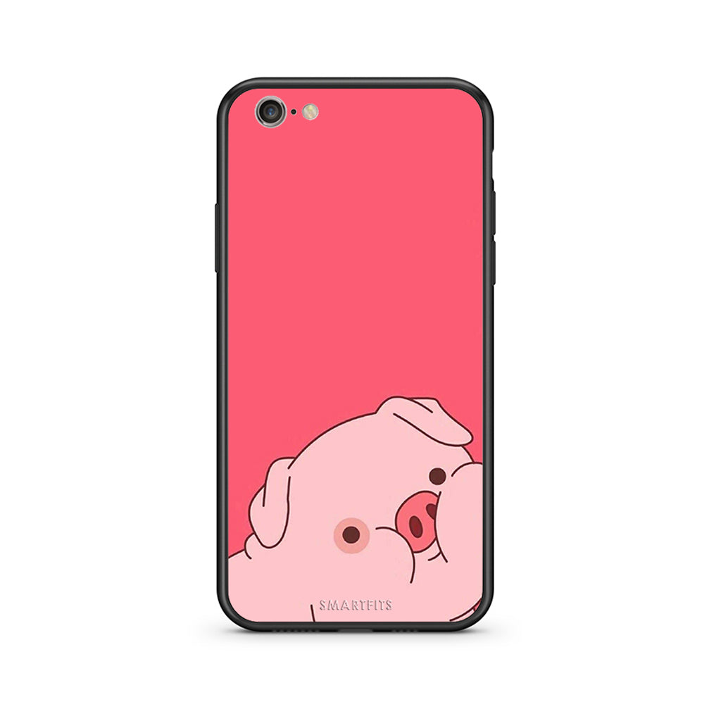 iphone 6 plus 6s plus Pig Love 1 Θήκη Αγίου Βαλεντίνου από τη Smartfits με σχέδιο στο πίσω μέρος και μαύρο περίβλημα | Smartphone case with colorful back and black bezels by Smartfits
