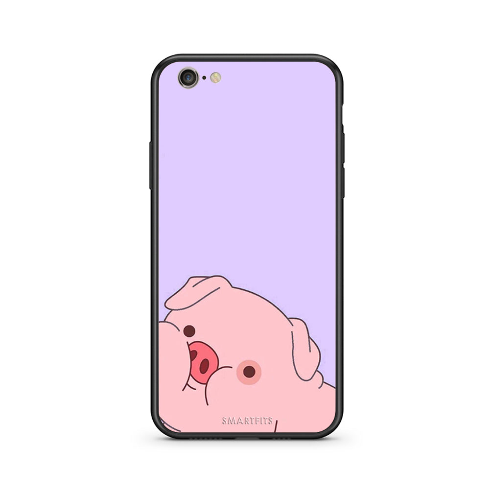 iphone 6 6s Pig Love 2 Θήκη Αγίου Βαλεντίνου από τη Smartfits με σχέδιο στο πίσω μέρος και μαύρο περίβλημα | Smartphone case with colorful back and black bezels by Smartfits