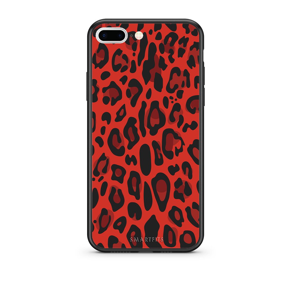 4 - iPhone 7 Plus/8 Plus Red Leopard Animal case, cover, bumper