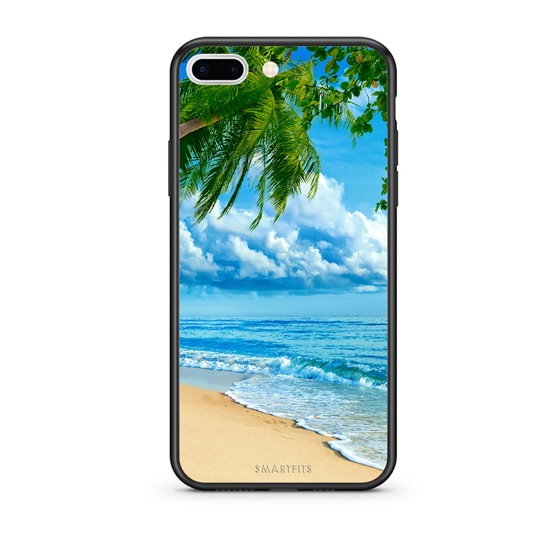 iPhone 7 Plus/8 Plus Beautiful Beach θήκη από τη Smartfits με σχέδιο στο πίσω μέρος και μαύρο περίβλημα | Smartphone case with colorful back and black bezels by Smartfits