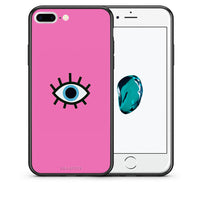 Thumbnail for Θήκη iPhone 7 Plus/8 Plus Blue Eye Pink από τη Smartfits με σχέδιο στο πίσω μέρος και μαύρο περίβλημα | iPhone 7 Plus/8 Plus Blue Eye Pink case with colorful back and black bezels