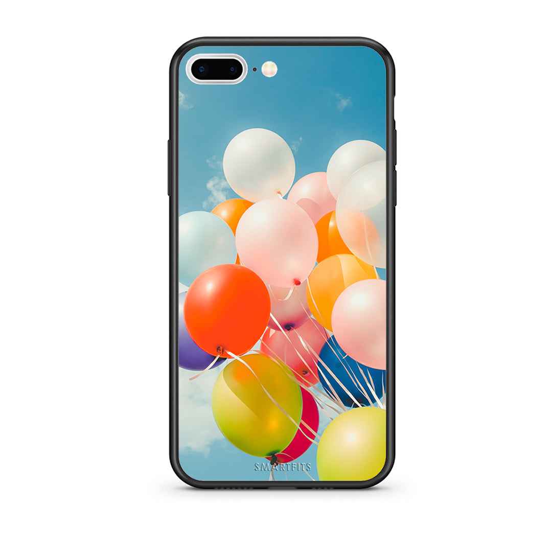 iPhone 7 Plus/8 Plus Colorful Balloons θήκη από τη Smartfits με σχέδιο στο πίσω μέρος και μαύρο περίβλημα | Smartphone case with colorful back and black bezels by Smartfits