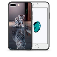 Thumbnail for Θήκη iPhone 7 Plus/8 Plus Tiger Cute από τη Smartfits με σχέδιο στο πίσω μέρος και μαύρο περίβλημα | iPhone 7 Plus/8 Plus Tiger Cute case with colorful back and black bezels