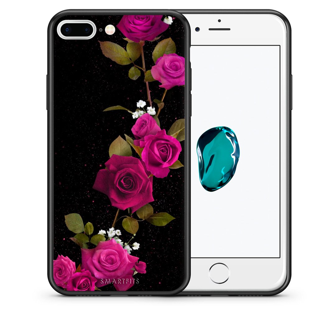 Θήκη iPhone 7 Plus/8 Plus Red Roses Flower από τη Smartfits με σχέδιο στο πίσω μέρος και μαύρο περίβλημα | iPhone 7 Plus/8 Plus Red Roses Flower case with colorful back and black bezels