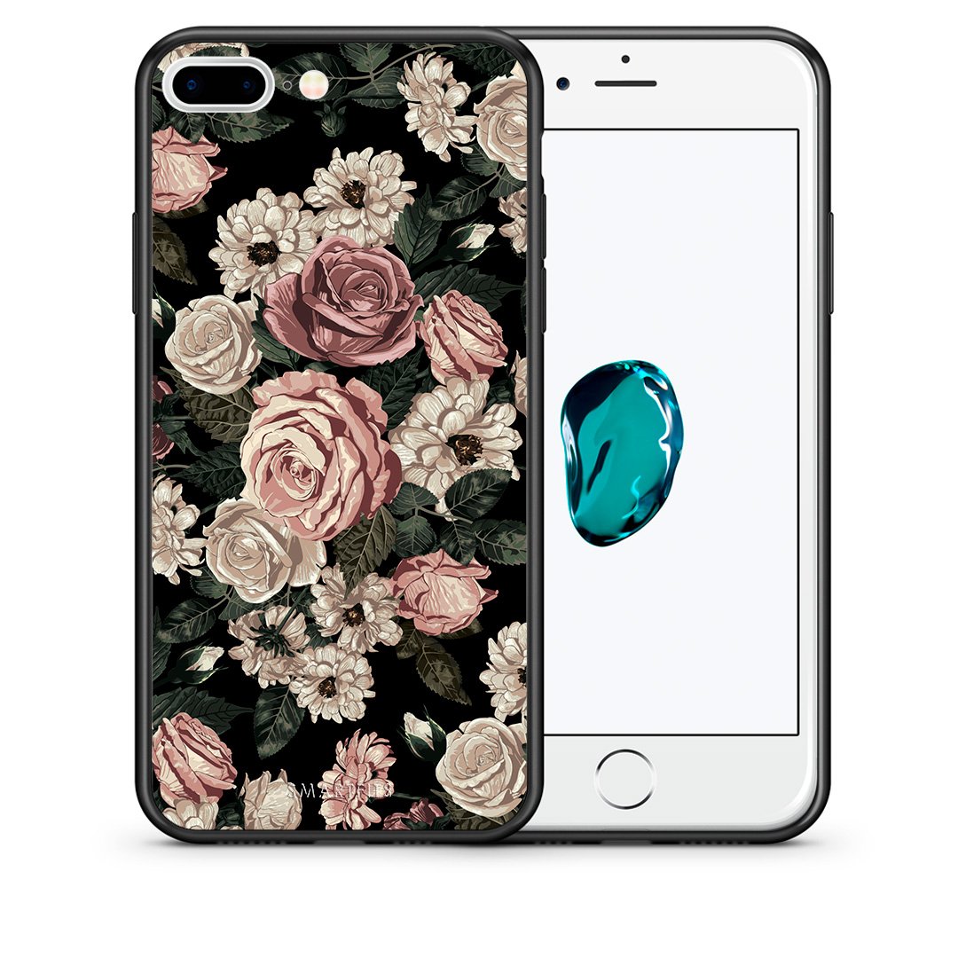 Θήκη iPhone 7 Plus/8 Plus Wild Roses Flower από τη Smartfits με σχέδιο στο πίσω μέρος και μαύρο περίβλημα | iPhone 7 Plus/8 Plus Wild Roses Flower case with colorful back and black bezels
