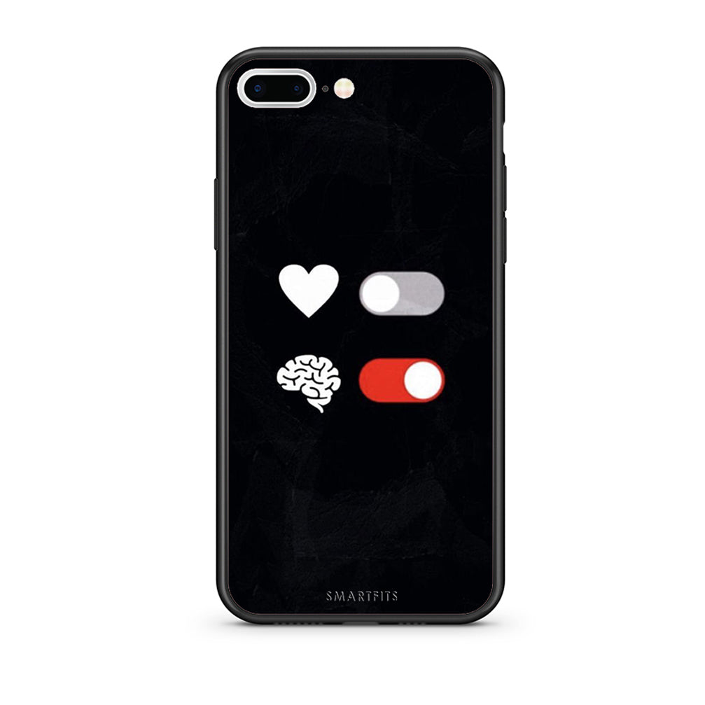iPhone 7 Plus / 8 Plus Heart Vs Brain Θήκη Αγίου Βαλεντίνου από τη Smartfits με σχέδιο στο πίσω μέρος και μαύρο περίβλημα | Smartphone case with colorful back and black bezels by Smartfits