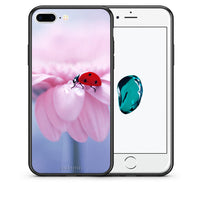 Thumbnail for Θήκη iPhone 7 Plus/8 Plus Ladybug Flower από τη Smartfits με σχέδιο στο πίσω μέρος και μαύρο περίβλημα | iPhone 7 Plus/8 Plus Ladybug Flower case with colorful back and black bezels