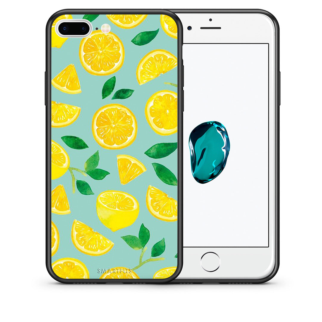 Θήκη iPhone 7 Plus/8 Plus Lemons από τη Smartfits με σχέδιο στο πίσω μέρος και μαύρο περίβλημα | iPhone 7 Plus/8 Plus Lemons case with colorful back and black bezels