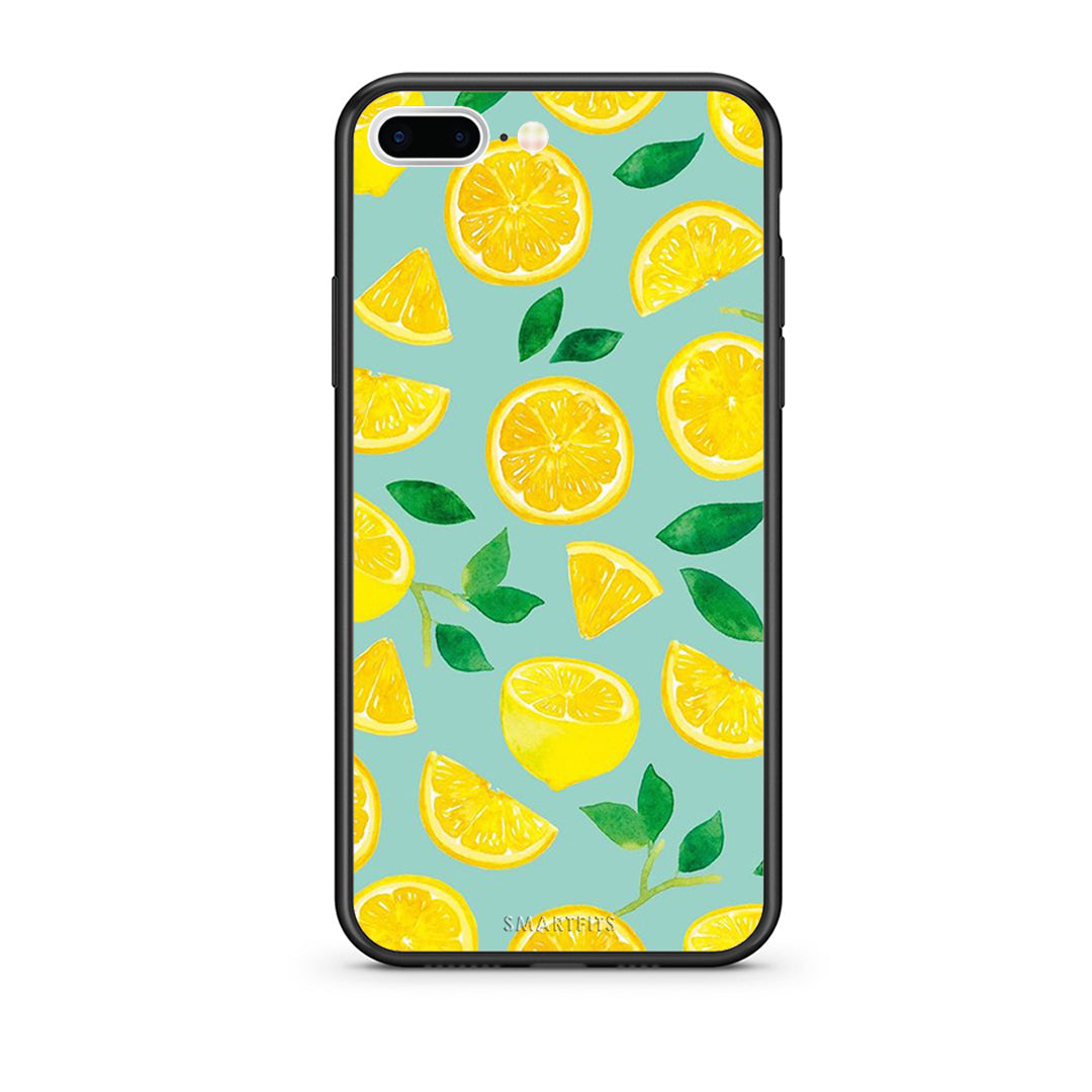 iPhone 7 Plus/8 Plus Lemons θήκη από τη Smartfits με σχέδιο στο πίσω μέρος και μαύρο περίβλημα | Smartphone case with colorful back and black bezels by Smartfits