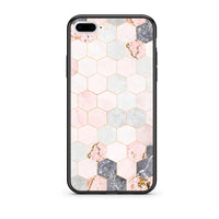 Thumbnail for 4 - iPhone 7 Plus/8 Plus Hexagon Pink Marble case, cover, bumper