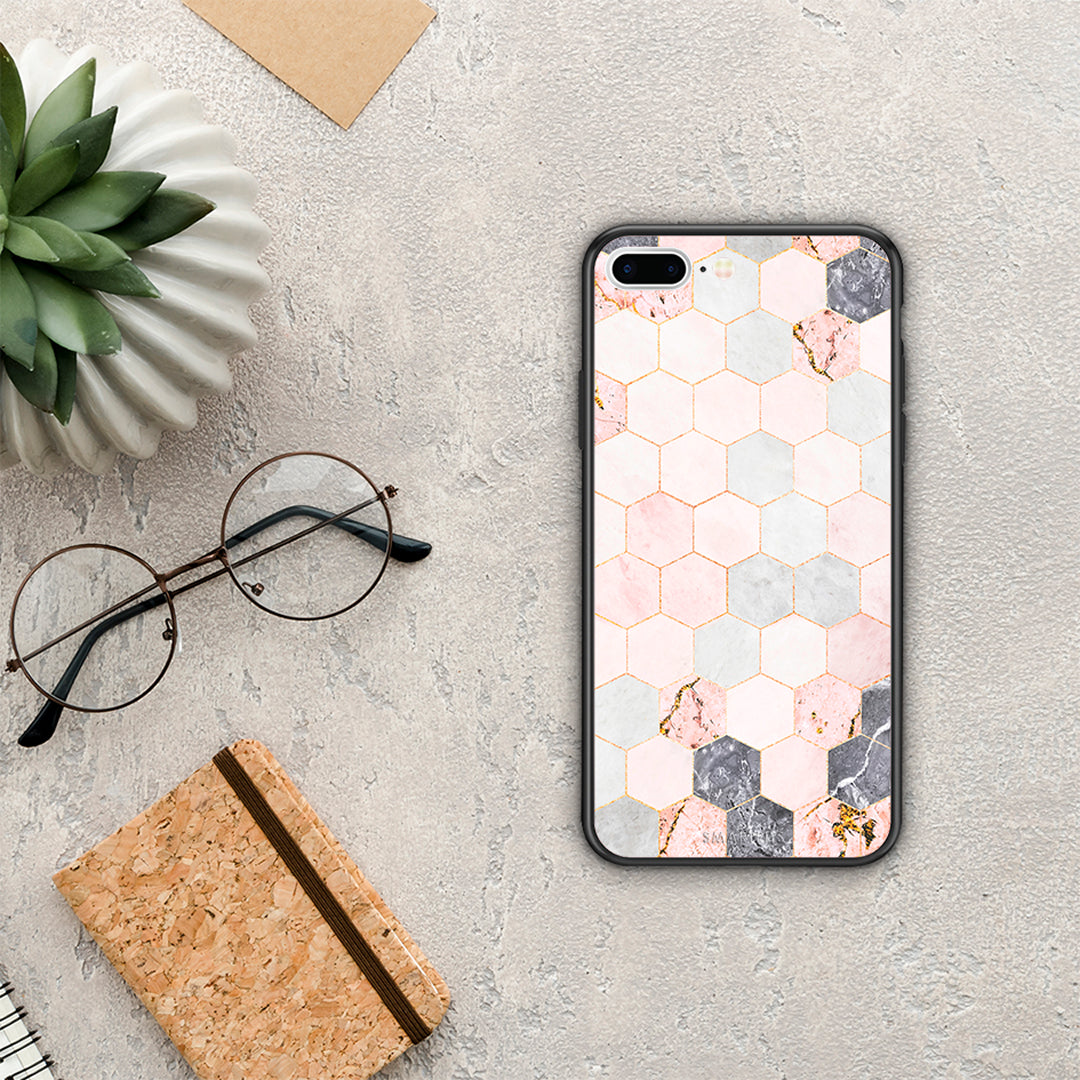 Marble Hexagon Pink - iPhone 7 Plus / 8 Plus case