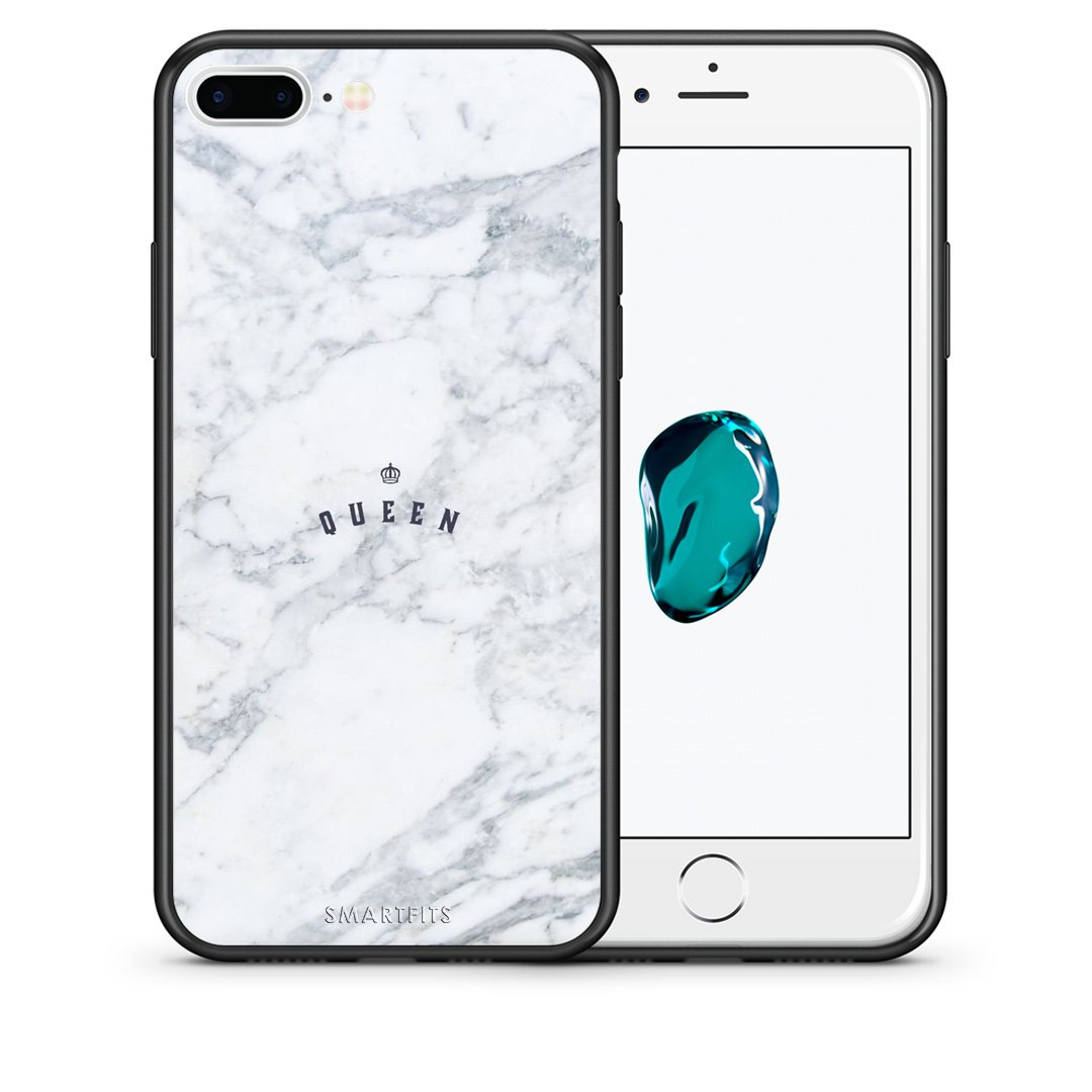 Θήκη iPhone 7 Plus/8 Plus Queen Marble από τη Smartfits με σχέδιο στο πίσω μέρος και μαύρο περίβλημα | iPhone 7 Plus/8 Plus Queen Marble case with colorful back and black bezels