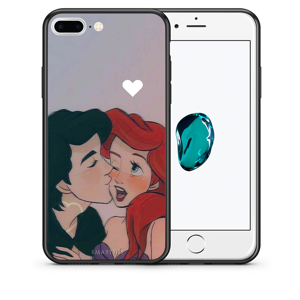 Θήκη Αγίου Βαλεντίνου iPhone 7 Plus / 8 Plus Mermaid Love από τη Smartfits με σχέδιο στο πίσω μέρος και μαύρο περίβλημα | iPhone 7 Plus / 8 Plus Mermaid Love case with colorful back and black bezels