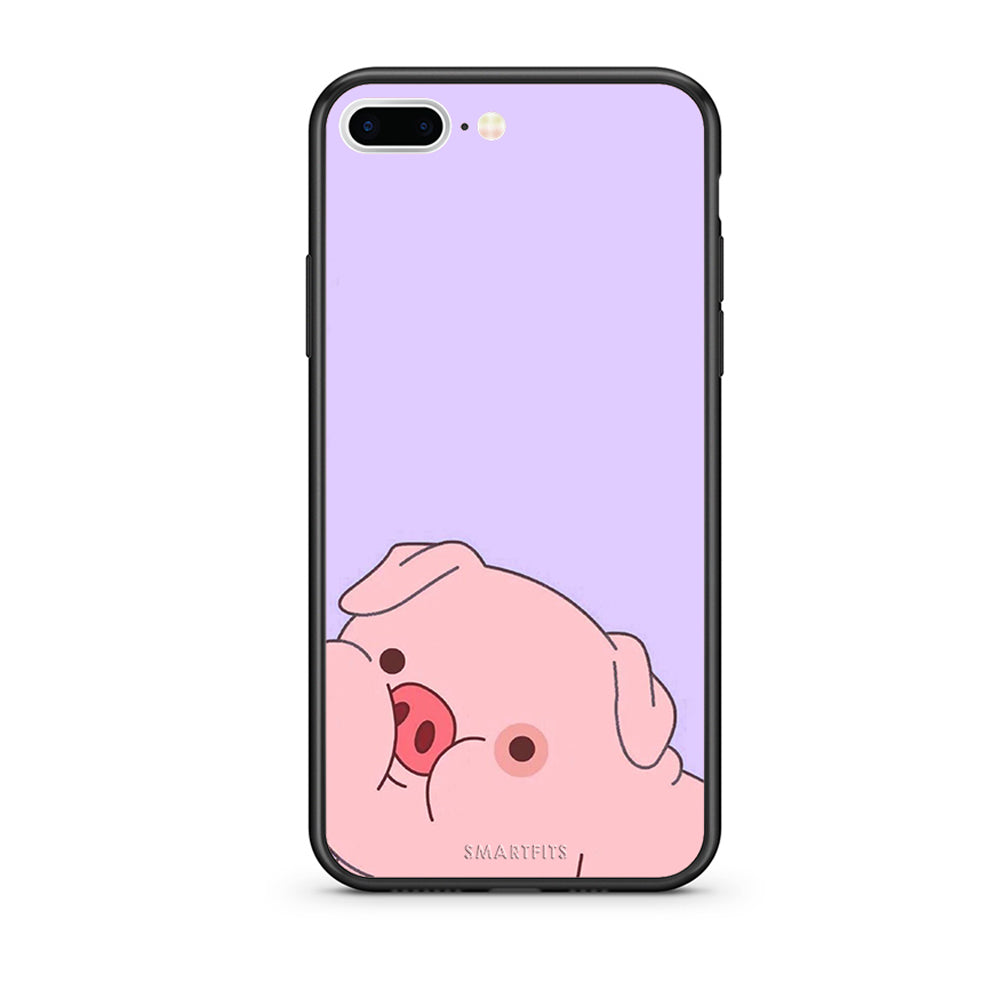 iPhone 7 Plus / 8 Plus Pig Love 2 Θήκη Αγίου Βαλεντίνου από τη Smartfits με σχέδιο στο πίσω μέρος και μαύρο περίβλημα | Smartphone case with colorful back and black bezels by Smartfits