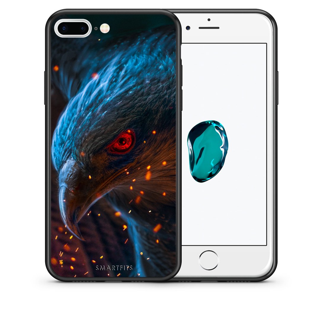 Θήκη iPhone 7 Plus/8 Plus Eagle PopArt από τη Smartfits με σχέδιο στο πίσω μέρος και μαύρο περίβλημα | iPhone 7 Plus/8 Plus Eagle PopArt case with colorful back and black bezels