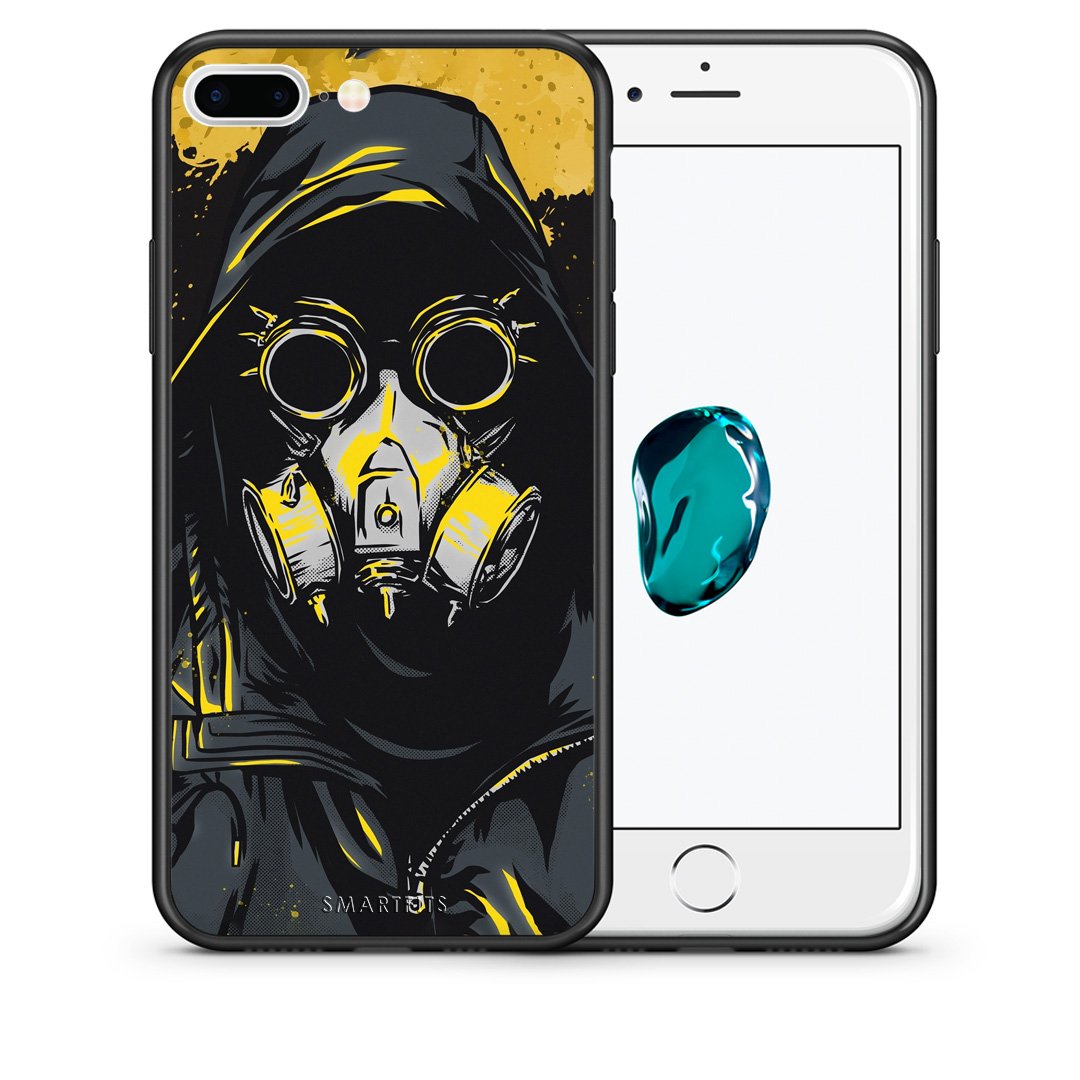 Θήκη iPhone 7 Plus/8 Plus Mask PopArt από τη Smartfits με σχέδιο στο πίσω μέρος και μαύρο περίβλημα | iPhone 7 Plus/8 Plus Mask PopArt case with colorful back and black bezels