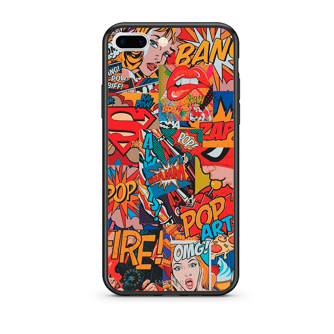 iPhone 7 Plus/8 Plus PopArt OMG θήκη από τη Smartfits με σχέδιο στο πίσω μέρος και μαύρο περίβλημα | Smartphone case with colorful back and black bezels by Smartfits