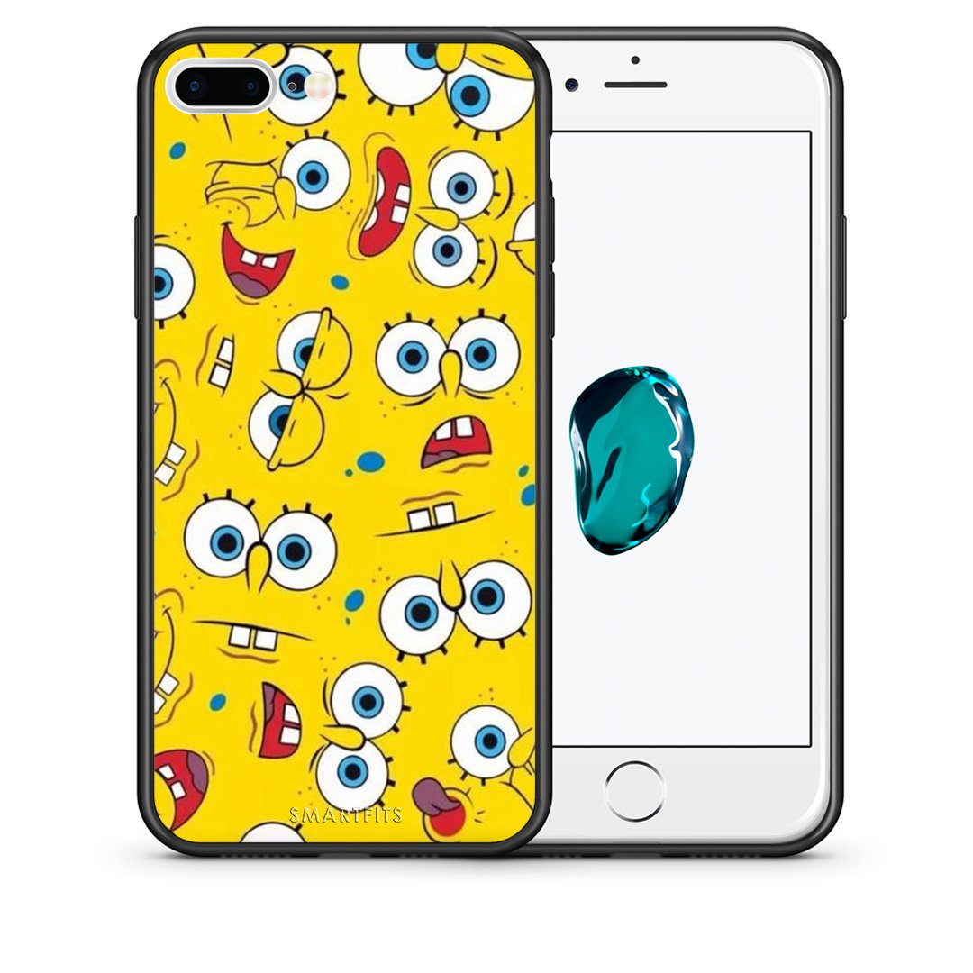 Θήκη iPhone 7 Plus/8 Plus Sponge PopArt από τη Smartfits με σχέδιο στο πίσω μέρος και μαύρο περίβλημα | iPhone 7 Plus/8 Plus Sponge PopArt case with colorful back and black bezels