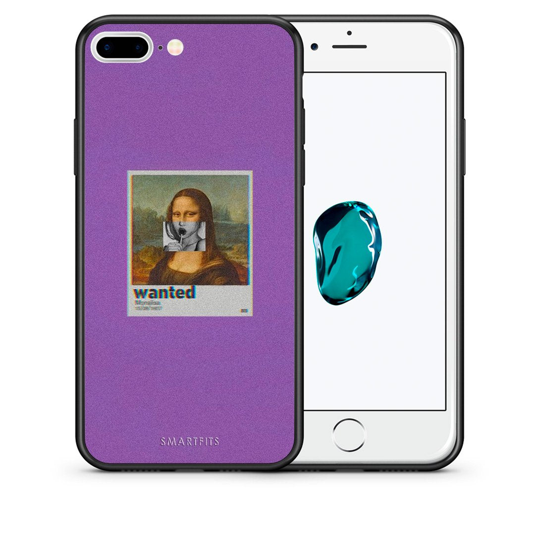 Θήκη iPhone 7 Plus/8 Plus Monalisa Popart από τη Smartfits με σχέδιο στο πίσω μέρος και μαύρο περίβλημα | iPhone 7 Plus/8 Plus Monalisa Popart case with colorful back and black bezels