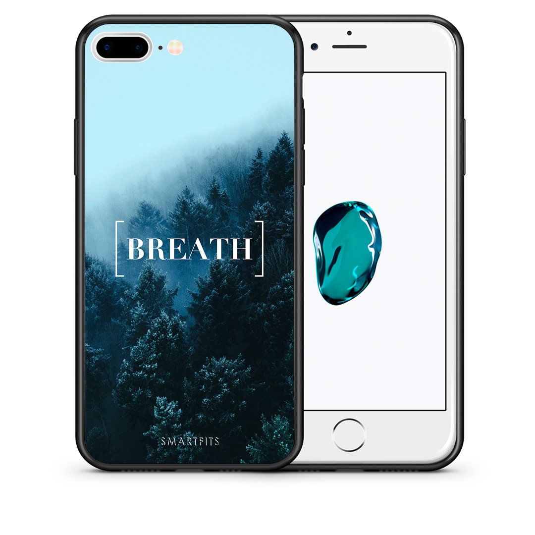 Θήκη iPhone 7 Plus/8 Plus Breath Quote από τη Smartfits με σχέδιο στο πίσω μέρος και μαύρο περίβλημα | iPhone 7 Plus/8 Plus Breath Quote case with colorful back and black bezels