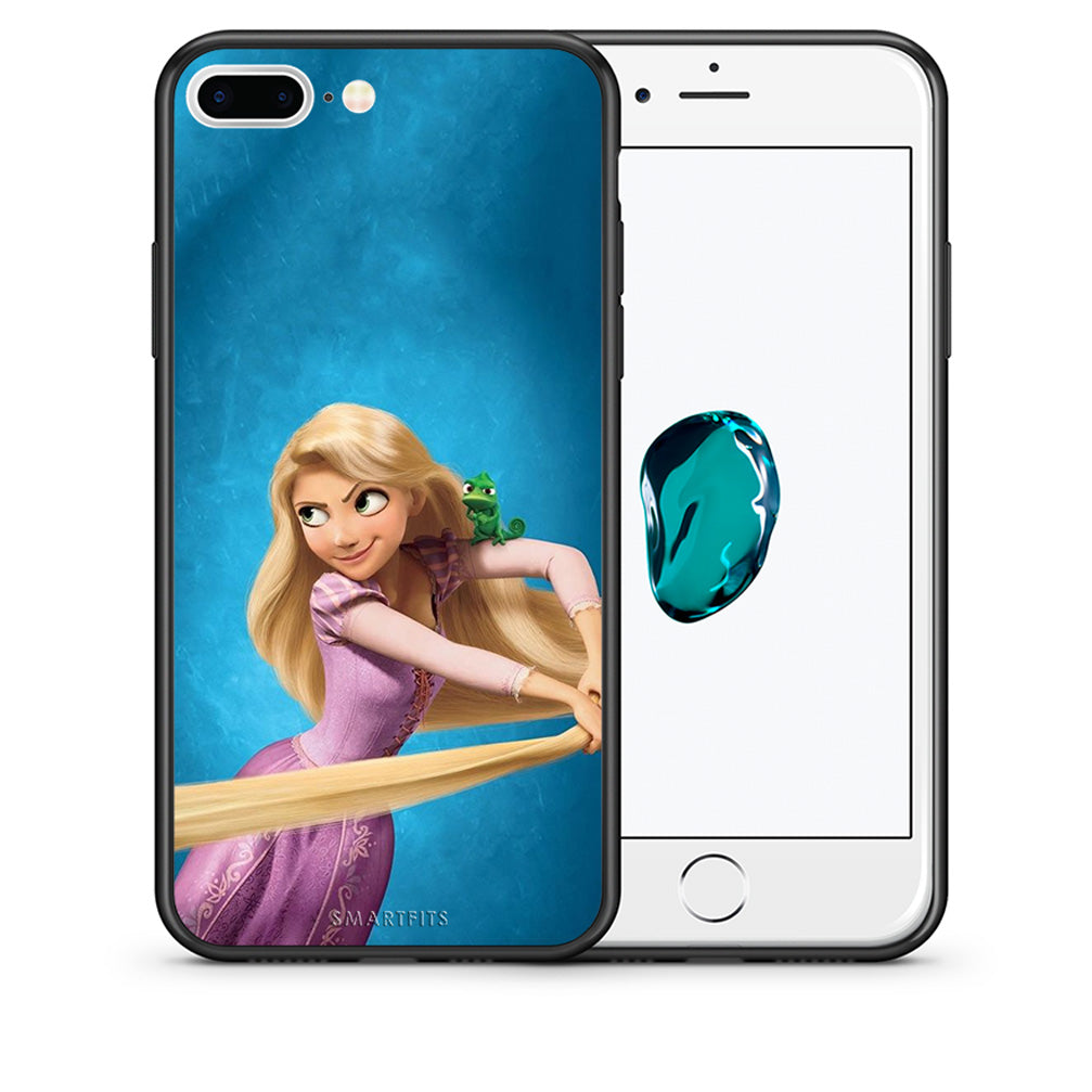 Θήκη Αγίου Βαλεντίνου iPhone 7 Plus / 8 Plus Tangled 2 από τη Smartfits με σχέδιο στο πίσω μέρος και μαύρο περίβλημα | iPhone 7 Plus / 8 Plus Tangled 2 case with colorful back and black bezels