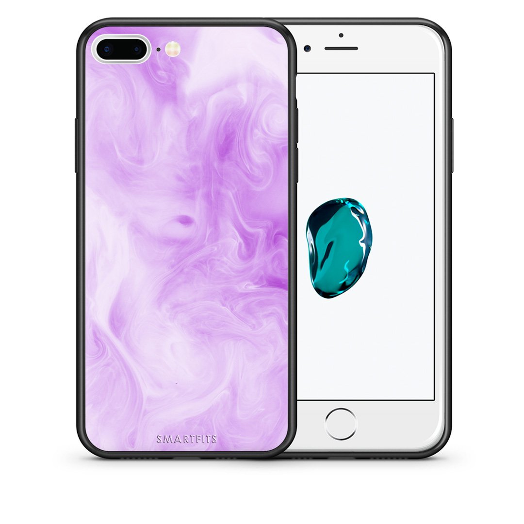 Θήκη iPhone 7 Plus/8 Plus Lavender Watercolor από τη Smartfits με σχέδιο στο πίσω μέρος και μαύρο περίβλημα | iPhone 7 Plus/8 Plus Lavender Watercolor case with colorful back and black bezels