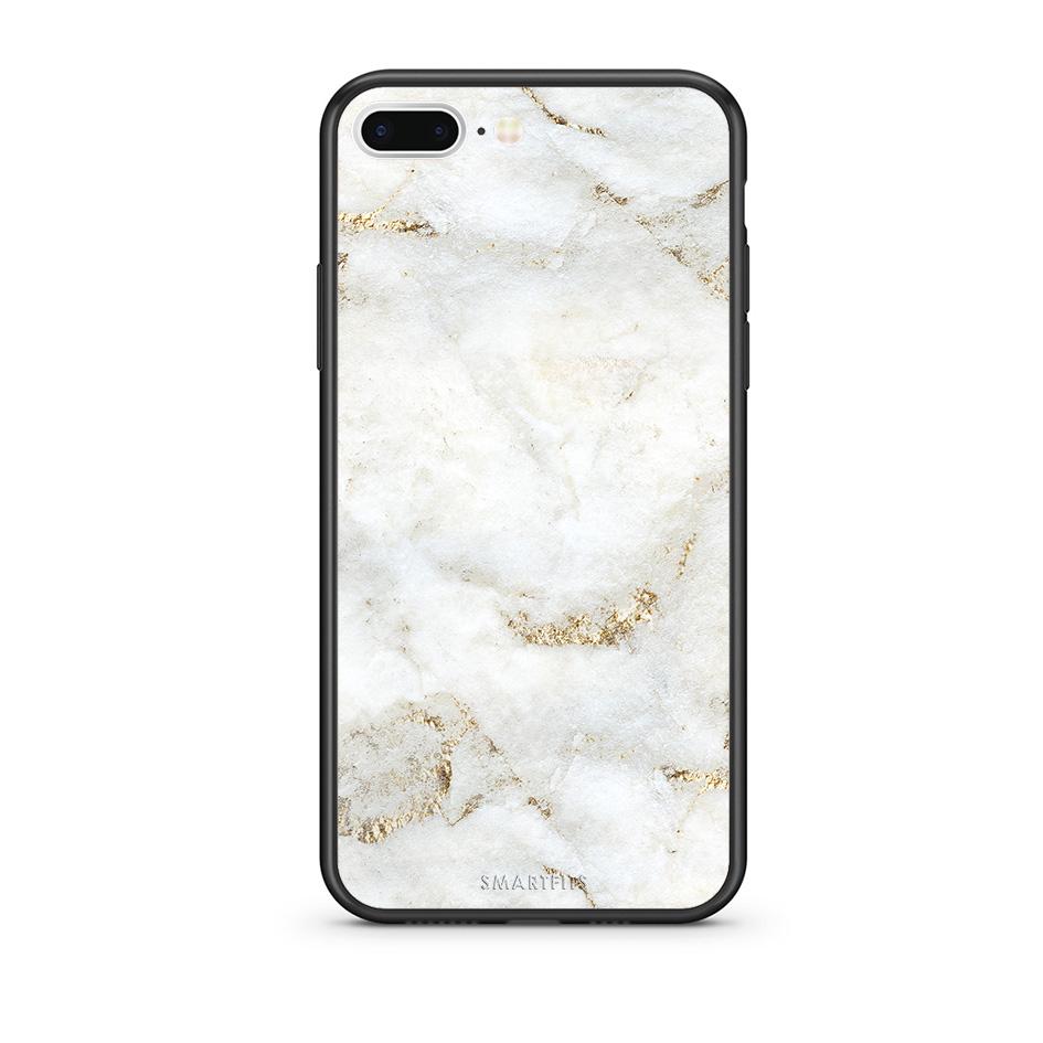iPhone 7 Plus/8 Plus White Gold Marble θήκη από τη Smartfits με σχέδιο στο πίσω μέρος και μαύρο περίβλημα | Smartphone case with colorful back and black bezels by Smartfits