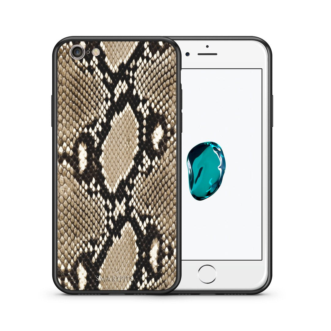 Θήκη iPhone 7/8/SE 2020 Fashion Snake Animal από τη Smartfits με σχέδιο στο πίσω μέρος και μαύρο περίβλημα | iPhone 7/8/SE 2020 Fashion Snake Animal case with colorful back and black bezels