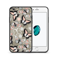 Thumbnail for Θήκη iPhone 7/8/SE 2020 Butterflies Boho από τη Smartfits με σχέδιο στο πίσω μέρος και μαύρο περίβλημα | iPhone 7/8/SE 2020 Butterflies Boho case with colorful back and black bezels