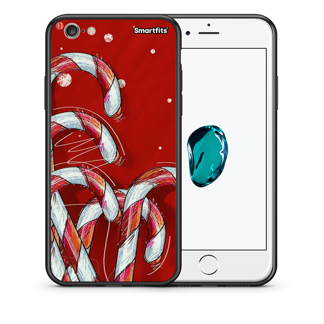 Θήκη iPhone 7/8/SE 2020 Candy Cane από τη Smartfits με σχέδιο στο πίσω μέρος και μαύρο περίβλημα | iPhone 7/8/SE 2020 Candy Cane case with colorful back and black bezels