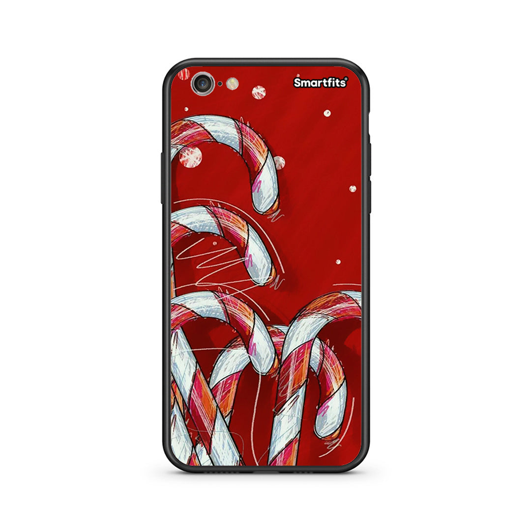 iphone 6 6s Candy Cane θήκη από τη Smartfits με σχέδιο στο πίσω μέρος και μαύρο περίβλημα | Smartphone case with colorful back and black bezels by Smartfits