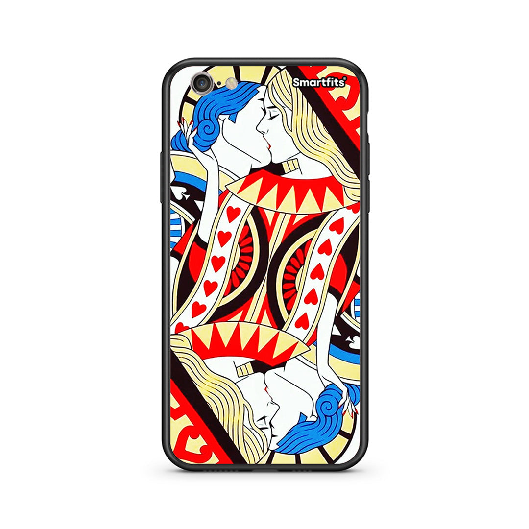 iPhone 7/8 Card Love θήκη από τη Smartfits με σχέδιο στο πίσω μέρος και μαύρο περίβλημα | Smartphone case with colorful back and black bezels by Smartfits