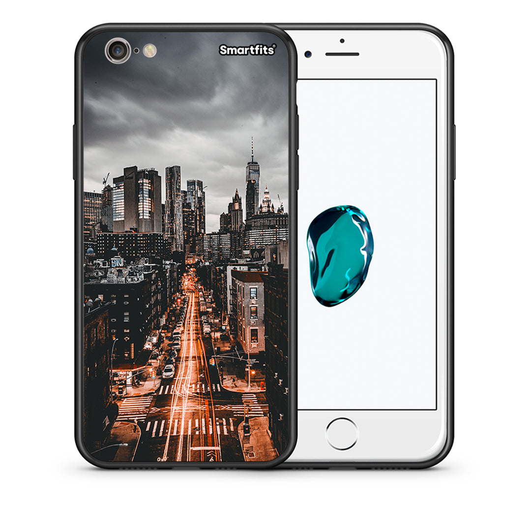 Θήκη iPhone 7/8/SE 2020 City Lights από τη Smartfits με σχέδιο στο πίσω μέρος και μαύρο περίβλημα | iPhone 7/8/SE 2020 City Lights case with colorful back and black bezels