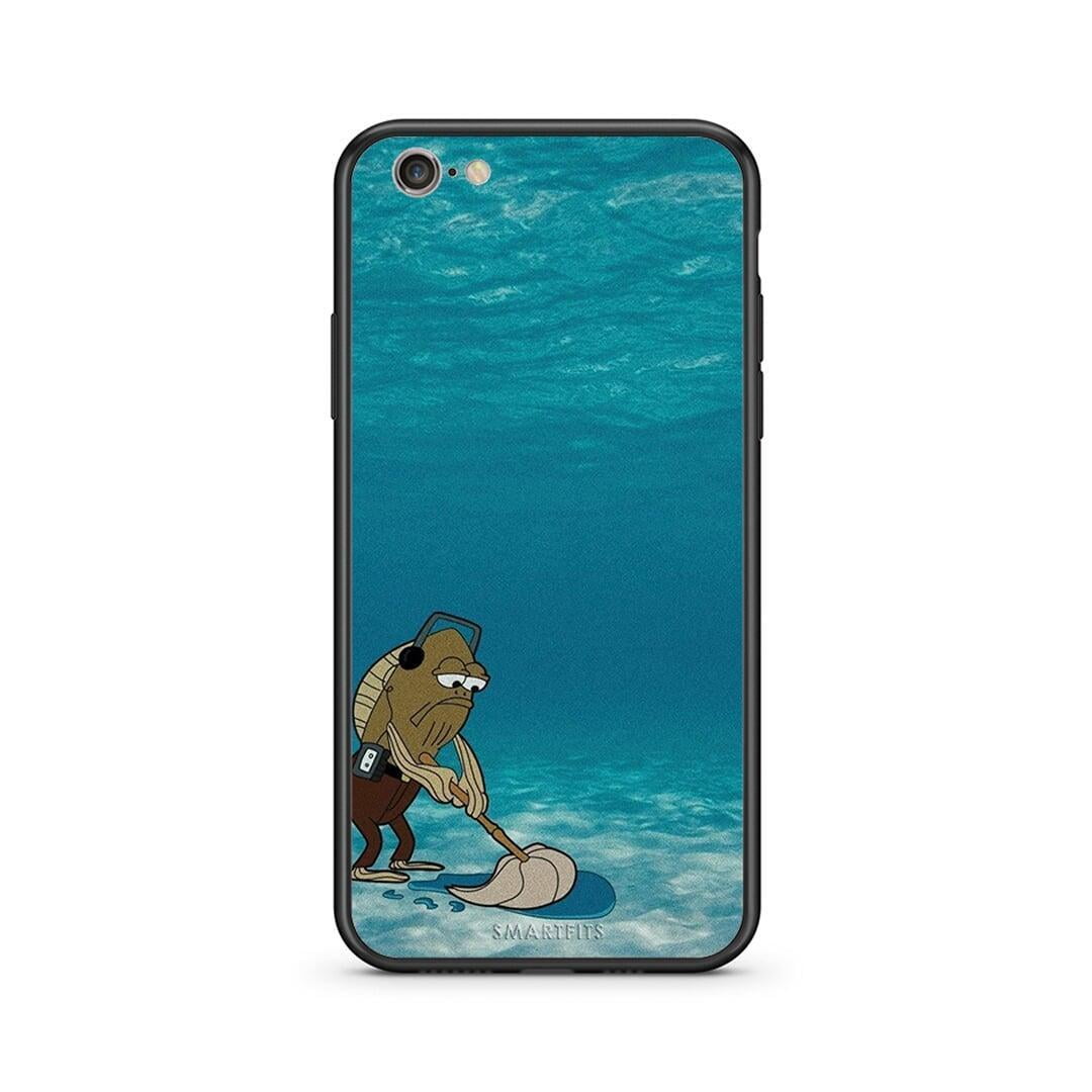 iphone 6 plus 6s plus Clean The Ocean Θήκη από τη Smartfits με σχέδιο στο πίσω μέρος και μαύρο περίβλημα | Smartphone case with colorful back and black bezels by Smartfits